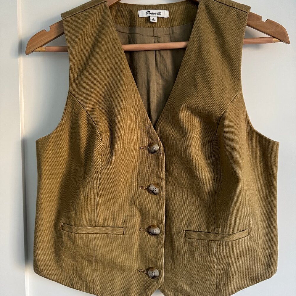 Madewell khaki/tan cotton vest/waistcoat size 6